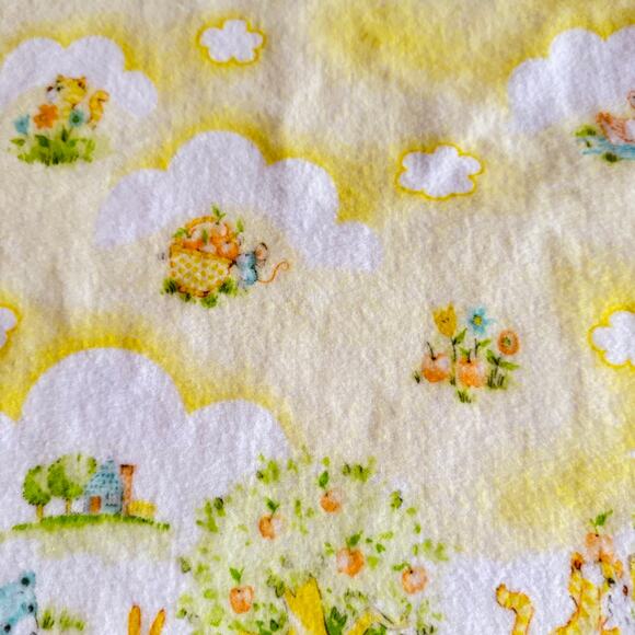 Vintage Dundee Baby Receiving Blankets Yellow Set of Three Bear Rabbit Forest - Picture 10 of 11